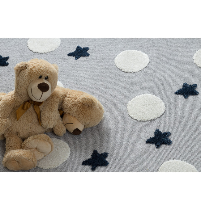 Dětský koberec YOYO GD75 šedý/bílý - hvězdičky