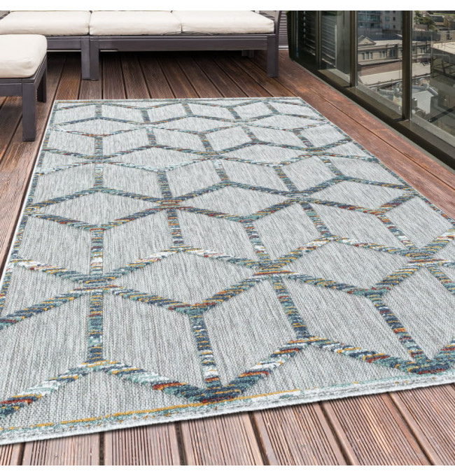 Šňůrkový koberec Bahama 3D romby multicolor