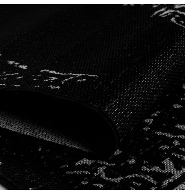 Šňůrkový koberec Sunny ornament černý