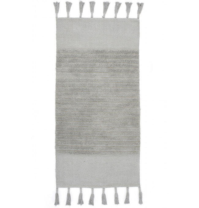 Bavlněný kobereček Kilim s třásněmi šedý