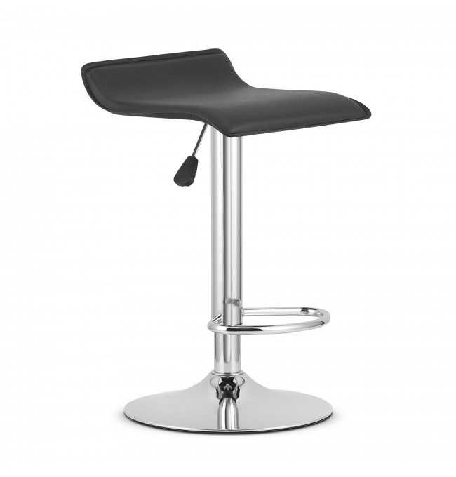 Barová stolička FORT - ekokoža čierna / chrómová 