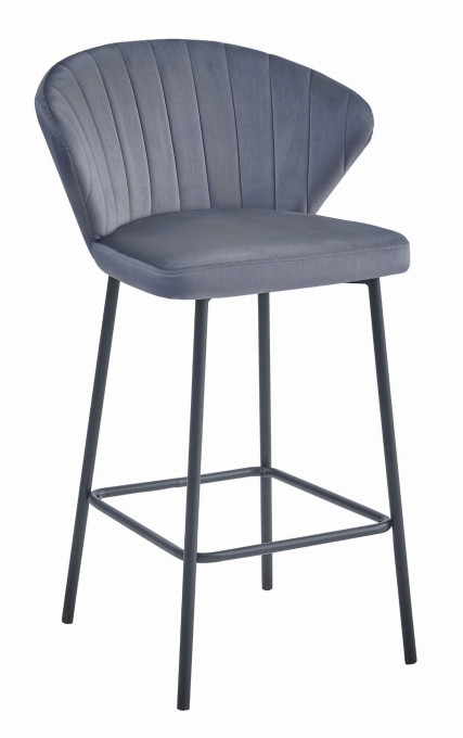 Set dvou barových židlí GATTA sametové tmavě šedé (černé nohy) 2 ks