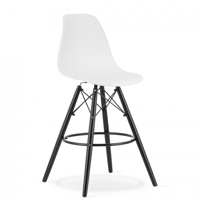 Set dvou jídelních židlí LAMAL - bílé (černé nohy) 2ks
