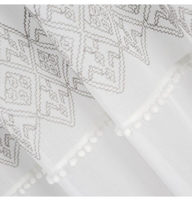 Hotová záclona DAPHNE bílá / stříbrná - na průchodkách