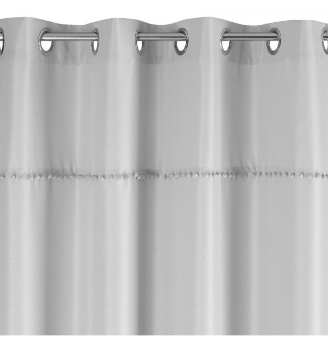 Hotová záclona DEFNE stříbrná - na průchodkách
