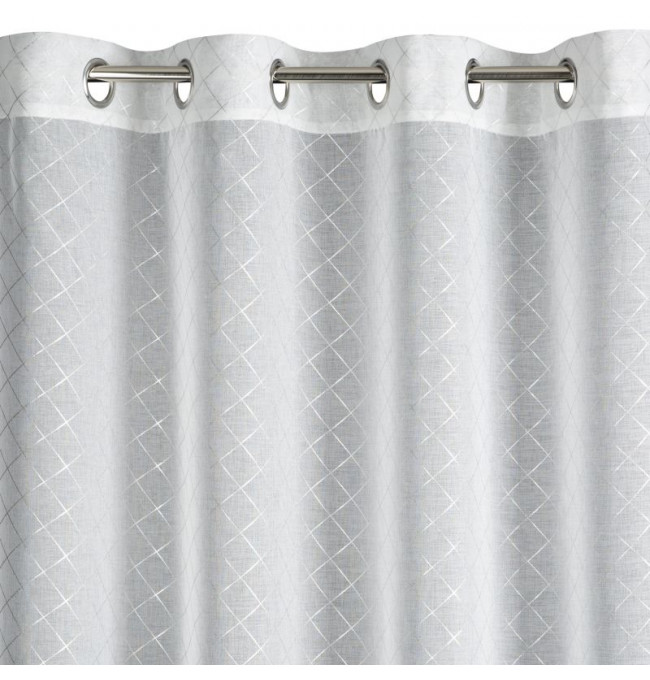 Hotová záclona DIMA bílá / stříbrná - na průchodkách