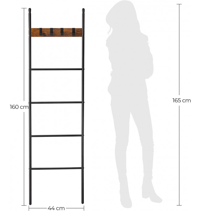 5-úrovňový rebríkový stojan na uteráky LLS016B01