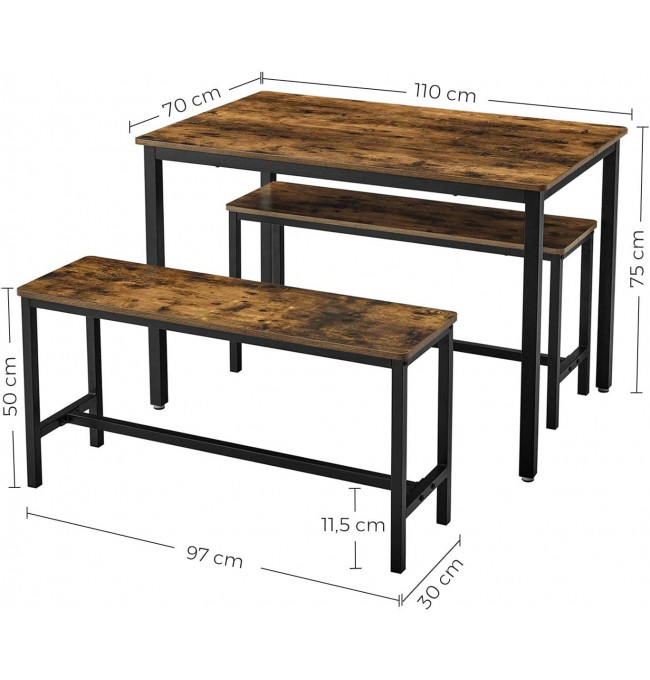 Jedálny stôl s lavičkami KDT070B01