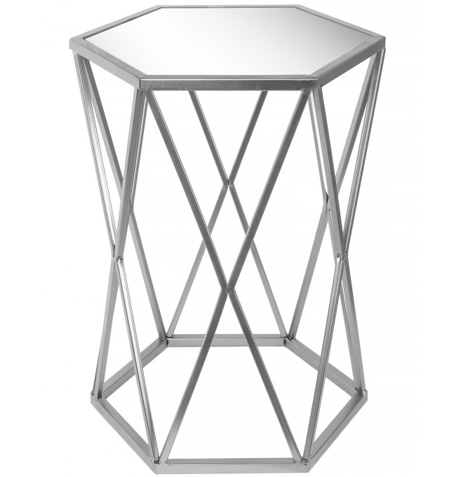 Kávový stolek GLAMOUR TBG2001-C stříbrná