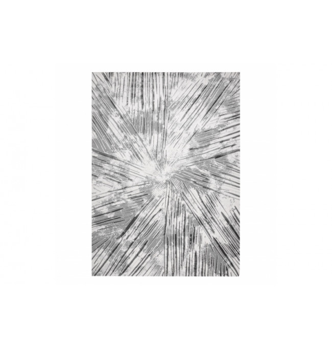 Koberec AKRYL VALS 0W1733 C53 47 Abstrakce 3D hvězda sloní kost / šedý