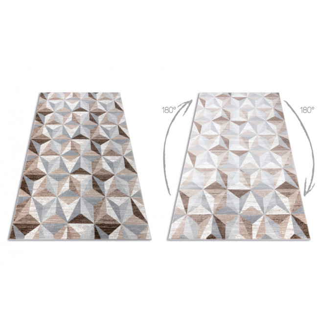 Koberec ARGENT - W6096 Trojuholníky béžový / sivý