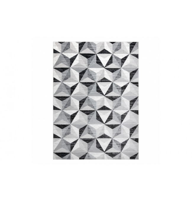 Koberec ARGENT - W6096 Trojuholníky sivý / čierny