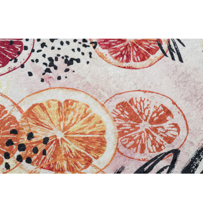 Koberec/ běhoun protiskluzový ANDRE 1270 Pomeranče, do kuchyně - růžový
