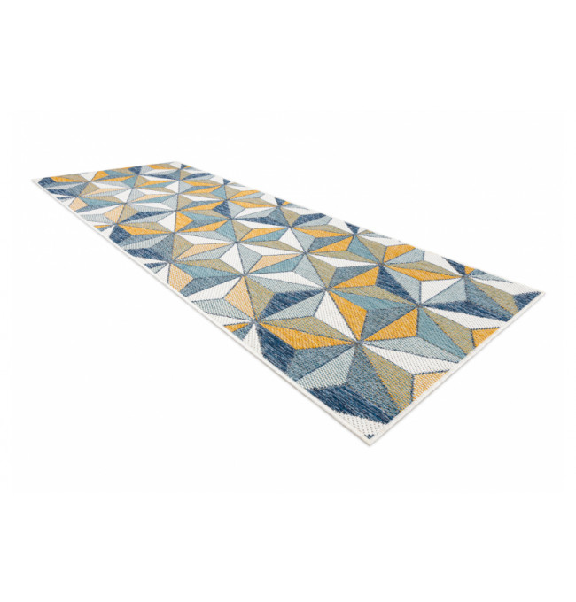 Koberec / běhoun šňůrkový SIZAL COOPER Mozaika, Trojúhelník 22222 ecru / granátový