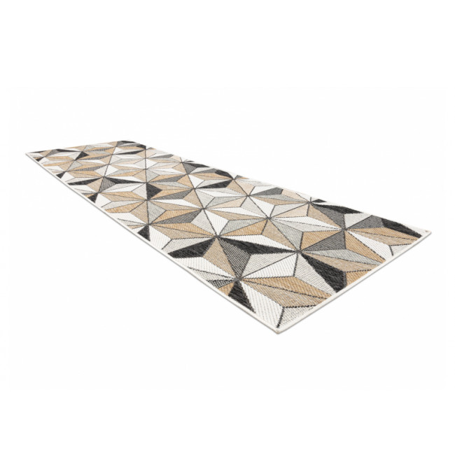 Koberec / behúň šnúrkový SIZAL COOPER Mozaika, Trojuholníky 22222 ecru / čierny