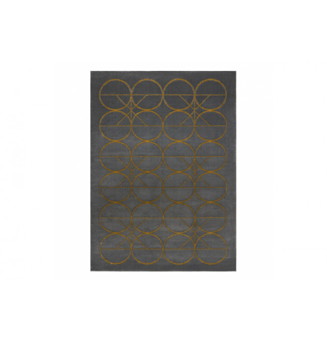 Koberec EMERALD exkluzivní 1010 glamour, styl kruhy šedý/zlatý