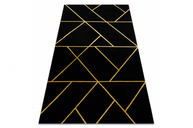 Koberec EMERALD exkluzivní 1012 glamour, sty geometrický černý/zlatý