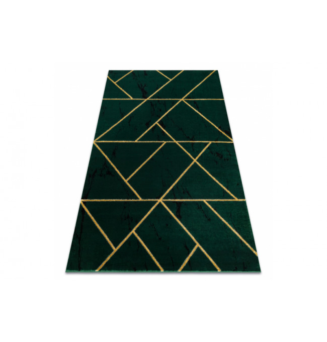 Koberec EMERALD exkluzívny 1012 glamour, styl geometrický, marmur fľaškovo zelený / zlatý