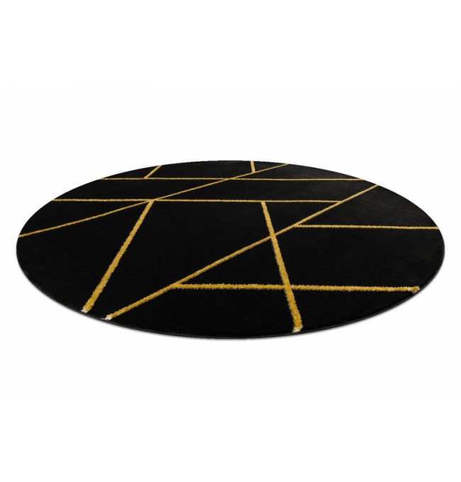 Koberec EMERALD exkluzivní 1012 kruh - glamour, marmur, geometrický černý/zlatý