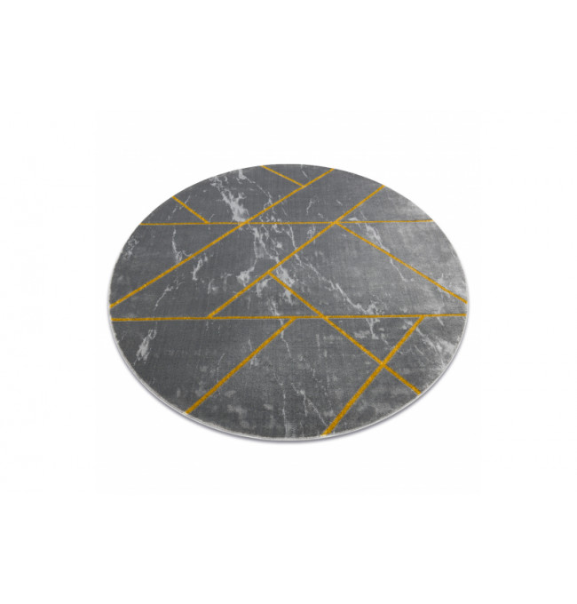 Koberec EMERALD exkluzívny 1012 kruh - glamour, marmur, geometrický sivý/zlatý