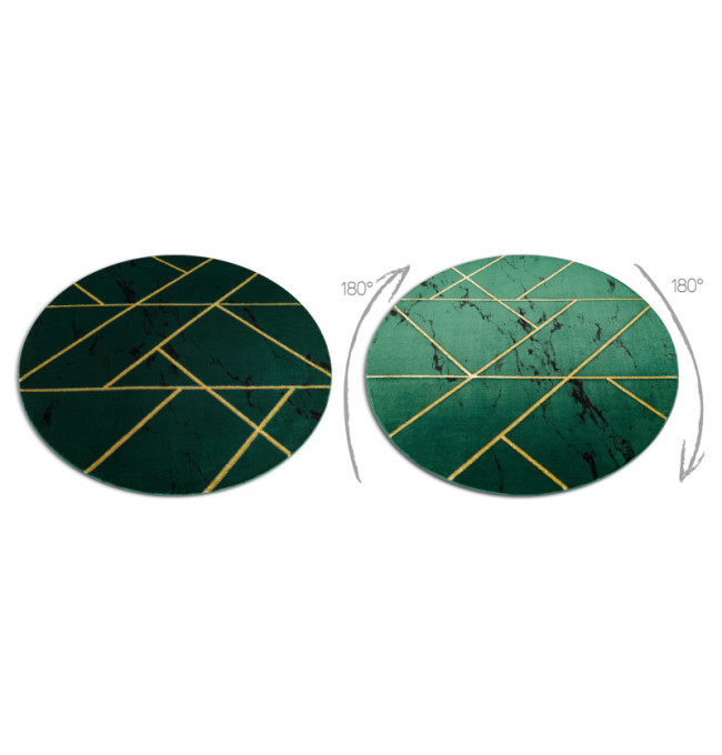 Koberec EMERALD exkluzívny 1012 kruh - glamour, marmur, geometrický zelený/zlatý