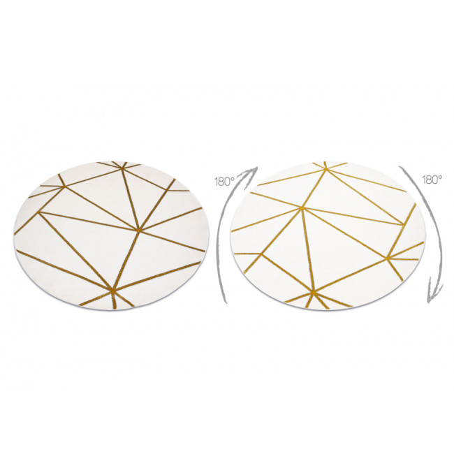 Koberec EMERALD exkluzívny 1013 kruh - glamour, geometrický krémový/zlatý