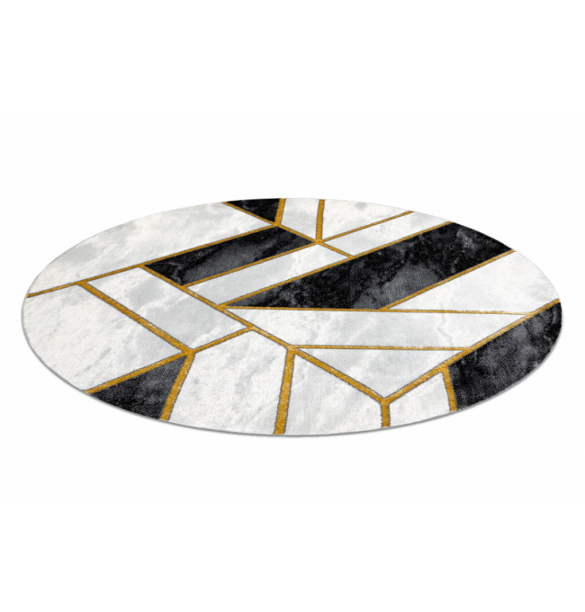 Koberec EMERALD exkluzívny 1015 kruh - glamour, marmur, geometrický čierny/zlatý