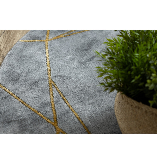 Koberec EMERALD exkluzivní 1022 kruh - glamour, marmur, geometrický šedý/zlatý