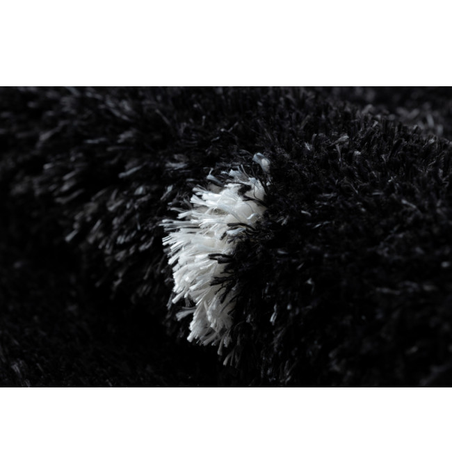 Koberec FLUFFY 2370 kruh shaggy kropki - antracit / bílý
