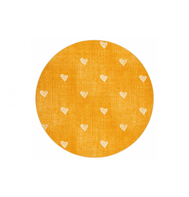 Koberec HEARTS kruh Jeans - pomeranč