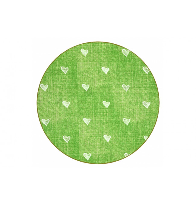 Koberec HEARTS kruh Jeans - zelený