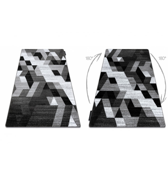Koberec INTERO TECHNIC 3D Romby Trojuholníky sivý