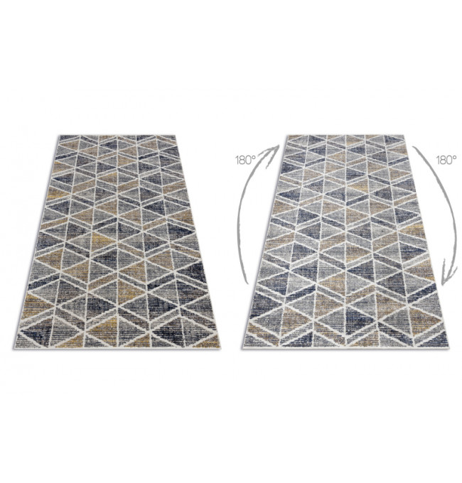 Koberec MUNDO D7891 romby, trojúhelníky 3D outdoor šedý / béžový