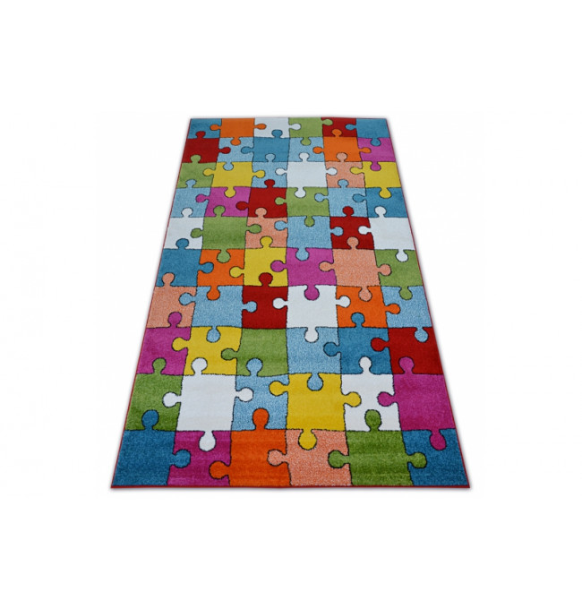 Koberec PAINT G4775 - Puzzle krémový / modrý