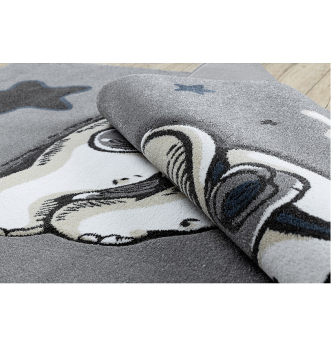 Koberec PETIT ELEPHANT SLONÍK HVĚZDY šedý