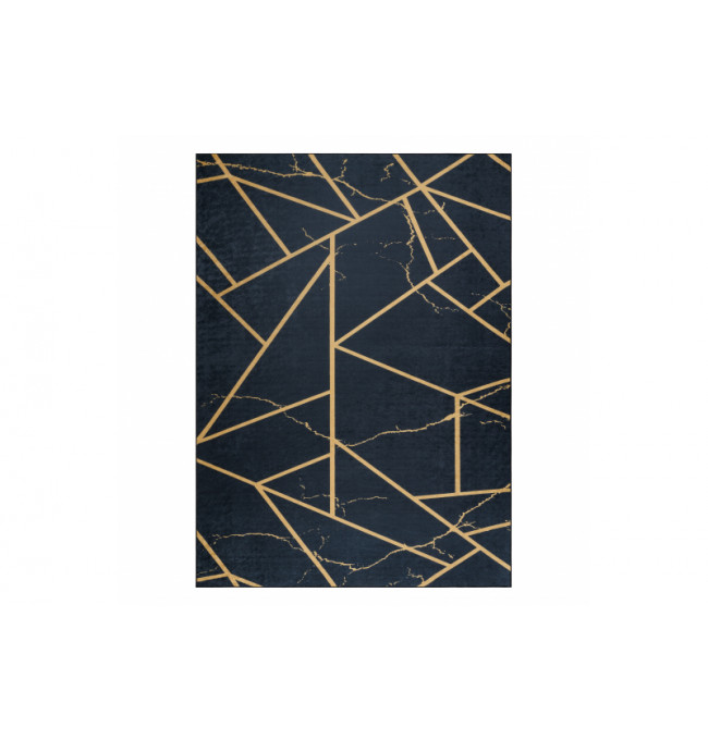 Koberec protiskluzový ANDRE 1222 Marmur, geometrický - černý