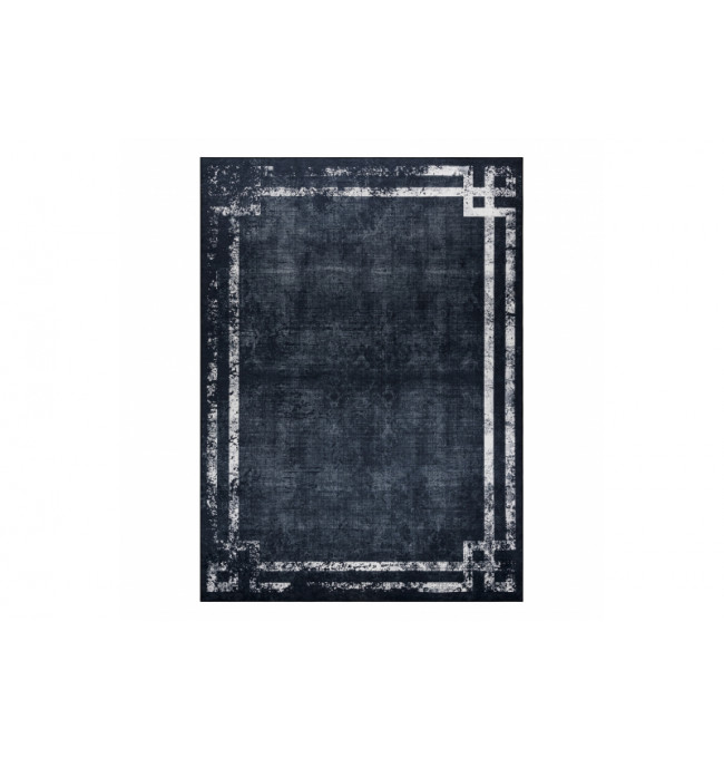 Koberec protiskluzový ANDRE 1486 Ramka, vintage - černý / bílý