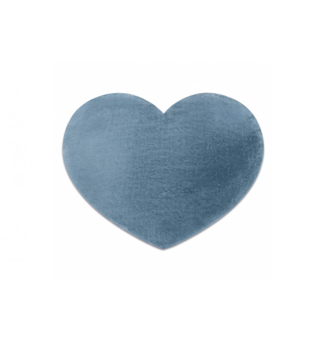 Koberec protišmykový SHAPE 3105 Srdce Shaggy - modrý plyš