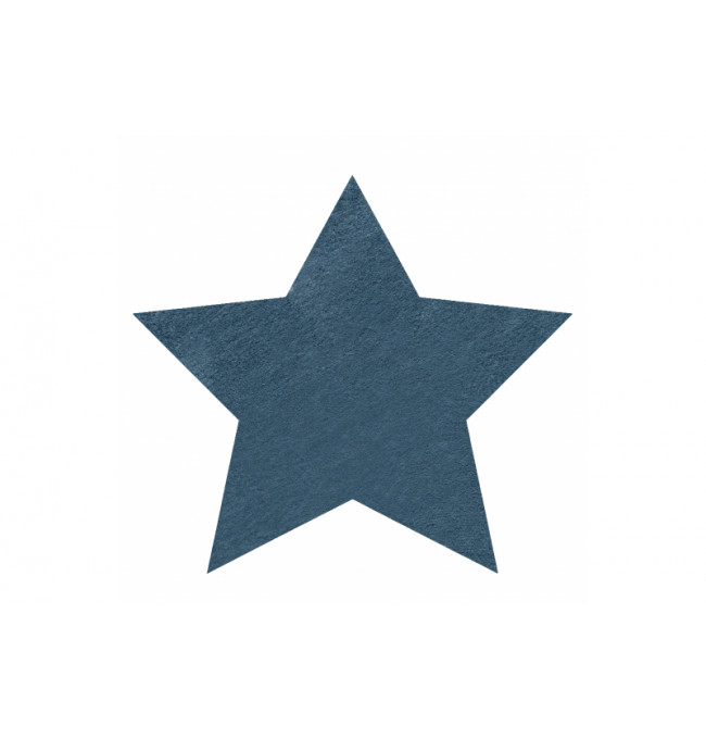 Koberec protišmykový SHAPE 3148 hviezda Shaggy - modrý plyš