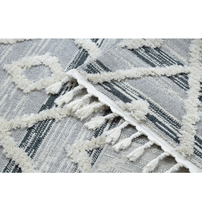 Koberec SEVILLA Z555i kratka, Rombo šedý / bílý Fredzle berber marokánský shaggy