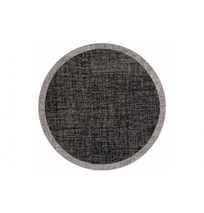 Koberec SIZAL FLOORLUX kruh 20401 Ramka čierny/strieborný