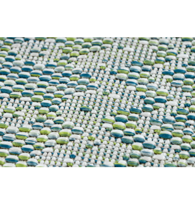 Koberec šnúrkový SIZAL SION Romby 22184 ploské tkanie zelený / modrý / biely
