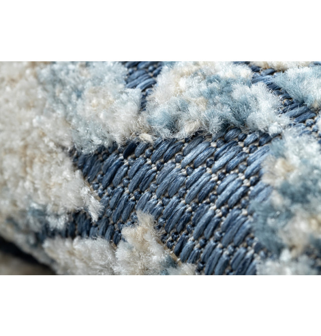 Koberec SOLE D3732 Aztécky, romby - ploské tkanie modrý / béžový