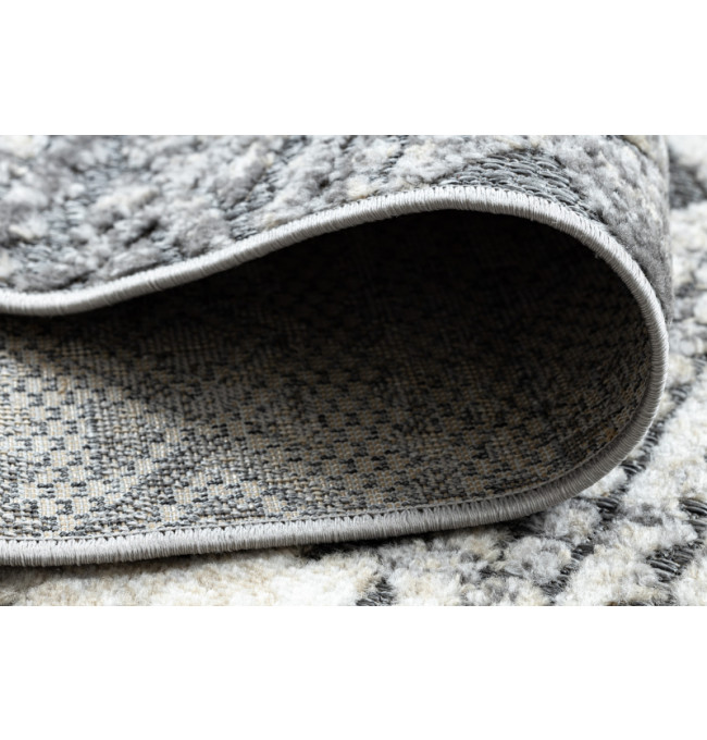 Koberec SOLE D3732 Aztécký, romby - ploské tkaní, šedý/ béžový