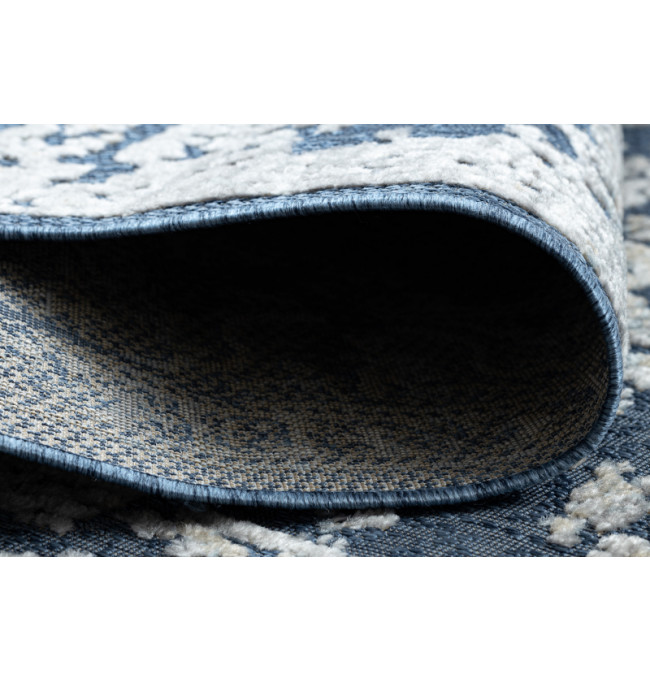 Koberec SOLE D3811 Ornament - ploské tkanie modrý / béžový