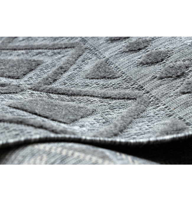 Koberec SOLE D3852 Boho, romby - ploské tkaní šedý