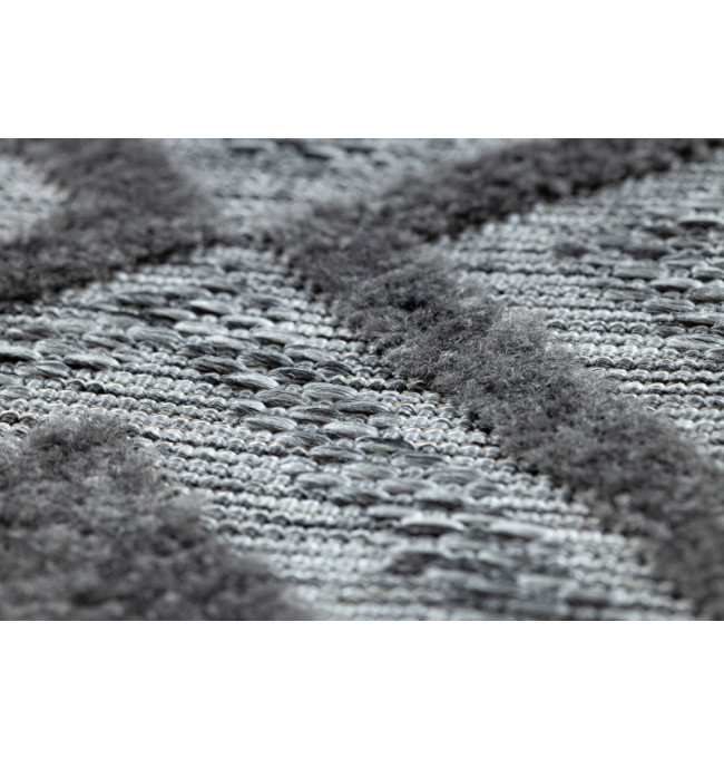 Koberec SOLE D3852 Boho, romby - ploské tkaní šedý