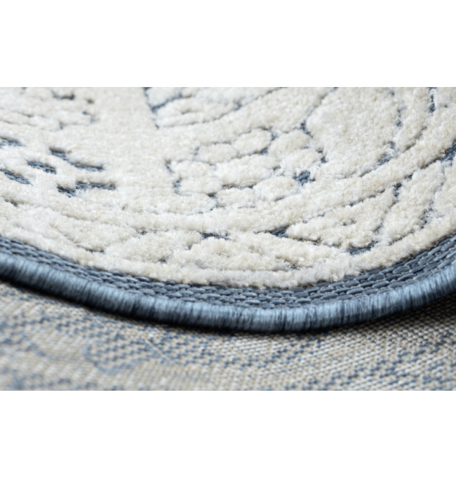 Koberec SOLE D3871 Ornament, ramka - ploské tkaní modrý/béžový