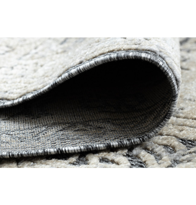 Koberec SOLE D3872 Ornament, ramka - ploské tkanie sivý / béžový
