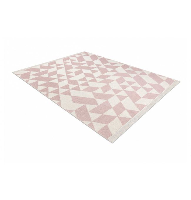 Koberec TWIN 22992 Geometrický ružový / krémový